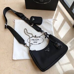 Prada Re-Edition 2005 Re-Nylon Black 3 in 1 Shoulder Bags